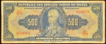 Cédula Brasileira, Thesouro Nacional - República, Valor 500 Cruzeiros, 1ª Estampa - Autografada - Série 127ª, Período de Circulação 1943/1960, Efígie D.João VI, Muito Bem Conservada.