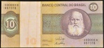 Cédula Brasileira, Banco Central do Brasil - República, Valor 10 Cruzeiros, REPOSIÇÃO - Série A00002*, Chancelas Antonio D. Neto/Ernane Galvêas, Período de Circulação 1970/1980, Efígie D.Pedro II, Muito Bem Conservada.