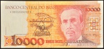 Cédula Brasileira, Banco Central do Brasil - República, Valor 10000 Cruzados com Carimbo de 10 Cruzados Novos, REPOSIÇÃO - Série *0001A, Chancelas Mailson da Nóbrega/Elmo Camões, Período de Circulação 1989/1990, Efígie Carlos Chagas, Soberba/FE.
