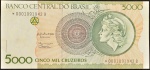 Cédula Brasileira, Banco Central do Brasil - República, Valor 5000 Cruzeiros, REPOSIÇÃO - Série *0001A, Chancelas Zélia Cardoso de Mello/Ibrahin Eris, Período de Circulação 1991/1993, Efígie Armas da República, Soberba/Flor de Estampa.