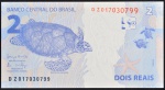 Cédula Brasileira, Banco Central do Brasil - República, Valor 2 Reais, 2ª Família - Série DZ Fabricante Crane AB, Ano 2010, Flor de Estampa.