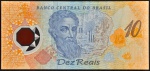 Raríssima Cédula Brasileira, Erro de Emissão - "Sem Número de Série", Valor 10 Reais, Polímero, Ano 2000, Efígie Pedro A. Cabral, Soberba/FE