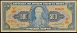 Cédula Brasileira, Valor 500 Cruzeiros, 1ª Estampa, Período de Circulação 1943/1960, Série 563ª - Chancelas Carlos A. Carrilho/Clemente Mariani, Efígie D.João VI, Muito Bem Conservada.