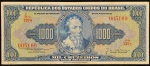 Cédula Brasileira, Valor 1000 Cruzeiros, 1ª Estampa, Período de Circulação 1943/1960, Série 737ª - Chancelas Claudionor de Souza Lemos/José Maria Whitaker, Efígie Pedro Álvares Cabral, MBC/Soberba.