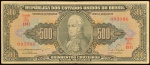 Cédula Brasileira, Valor 500 Cruzeiros, 2ª Estampa, Período de Circulação 1948/1965, Série 181ª - Chancelas Claudionor de Souza Lemos/José Maria Whitaker, Efígie D.João VI, Muito Bem Conservada.