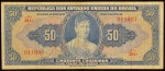 Cédula Brasileira, AUTOGRAFADA, Valor 50 Cruzeiros, 1ª Estampa, Período de Circulação 1943/1960, Série 204ª, Efígie Princesa Isabel, Muito Bem Conservada.