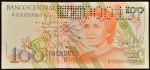 Cédula Brasileira, "MODELO" Valor 100 Cruzados Novos, Período de Circulação 1989 a 1990, Efígie Cecília Meirelles, Flor de Estampa.
