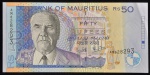 Cédula Estrangeira, MAURITIUS, Valor 50 Rupees, Ano 2001, Flor de Estampa.