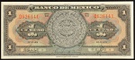 Cédula do MÉXICO, Valor 1 Peso, Data 12/05/1948, Flor de Estampa.
