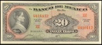 Cédula do MÉXICO, Valor 20 Pesos, Data 24/04/1963, Flor de Estampa.