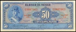 Cédula do MÉXICO, Valor 50 Pesos, Data 29/12/1972, Flor de Estampa.