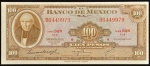 Cédula do MÉXICO, Valor 100 Pesos, Data 29/12/1972, Flor de Estampa.