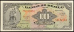 Cédula do MÉXICO, Valor 1000 Pesos, Data 02/08/1974, Flor de Estampa.