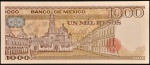 Cédula do MÉXICO, Valor 1000 Pesos, Data 07/08/1984, Flor de Estampa.