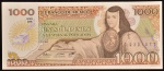 Cédula do MÉXICO, Valor 1000 Pesos, Data 19/07/1985, Flor de Estampa.