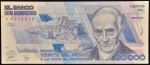 Cédula do MÉXICO, Valor 20.000 Pesos, Data 28/03/1989, com mancha - Flor de Estampa.