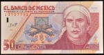Cédula do MÉXICO, Valor 50 Novos Pesos, Data 10/12/1992, Flor de Estampa.