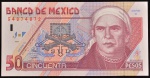 Cédula do MÉXICO, Valor 50 Pesos, Data 06/05/1994, Flor de Estampa.