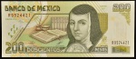 Cédula do MÉXICO, Valor 200 Pesos, Data 23/04/1999, Flor de Estampa.