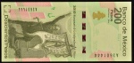 Cédula Comemorativa do MÉXICO, 200 Anos da Independência, Valor 200 Pesos, Data 15/09/2008, Polímero, Flor de Estampa.
