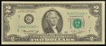 Cédula dos Estados Unidos da América, Valor  2 Dollars, Série 1976 com *, Flor de Estampa.