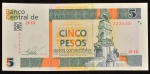 Cédula Estrangeira, CUBA, Valor 5 Pesos Convertibles, Ano 2011, Flor de Estampa.