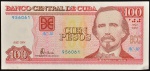 Cédula Estrangeira, CUBA, Valor 100 Pesos, Ano 2004, Flor de Estampa.
