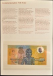Cédula Estrangeira, AUSTRÁLIA, Emissão Comemorativa- no Folder - Data 26/01/1988, Valor 10 Dollars, Polímero, Flor de Estampa.