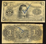 Raríssimas Cédulas, REPÚBLICA da COLÔMBIA, " PROVAS - FRENTE E VERSO, Valor 1 Peso, Ano 1904, Seção VIII, Muito Raro Não catalogadas, Soberbas.