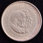 Moeda Comemorativa, USA - George Carver / Wasington, Valor Half Dollar, Data 1952, Prata, Peso 12,5 g, Soberba/FC.