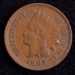 Moeda Estrangeira, USA, Valor 1 Cent, Ano 1907, Bronze, Soberba.