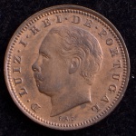 Moeda Estrangeira, PORTUGAL, Reinado D. Luiz I, Valor V Reis, Ano 1882, Bronze, Flor de Cunho.