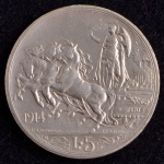 Moeda Estrangeira, " FALSA ", Reino da ITÁLIA, VITOR EMANUEL  III, Valor 5 Liras, Ano 1914, Prata, Peso 23 g, Soberba.