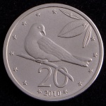 Moeda Estrangeira, COOK ISLAND, Valor 20 Cents, Data 2010, Níquel, Flor de Cunho.