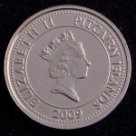 Moeda Estrangeira, ILHAS PITCAIRN, Colônia Inglesa, Valor 20 Cents, Data 2009, Níquel, Flor de Cunho.