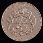 Moeda Estrangeira, TONGA, Valor PA'ANGA, Data 1974, Níquel, Diâmetro 38 mm, Flor de Cunho.