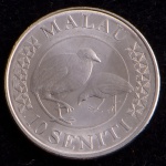 Moeda Estrangeira, TONGA, Valor 10 Seniti, Data 2015, Níquel, Flor de Cunho.
