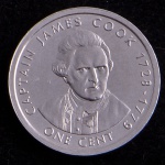 Moeda Estrangeira, COOK ISLAND, Valor 1 Cent, Data 2003, Alumínio, Flor de Cunho.