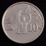 Moeda Estrangeira, TOKELAU, Valor 10 Cents, Data 2012, Níquel, Flor de Cunho.