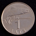 Moeda Estrangeira, LETÔNIA, Valor 1 Lats, Data 2008, Níquel, Flor de Cunho.