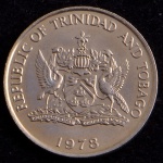 Moeda Estrangeira, TRINIDAD & TOBAGO, Valor 50 Cents, Data 1978, Níquel, Flor de Cunho.