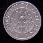 Moeda Estrangeira, ANTILHAS HOLANDESAS, Valor 1 Cent, Data 2005, Aço, Flor de Cunho.