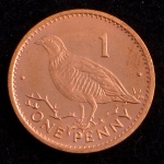 Moeda Estrangeira, GIBRALTAR, Elizabeth II, Valor Penny, Ano 2001 AA, Cobre, Brilho de Cunhagem - Flor de Cunho.