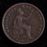 Moeda Estrangeira, INGLATERRA, Reinado William IV, Valor 1/3 Farthing ( 1/12 Penny ), Ano 1835, Cobre, MBC/Soberba.