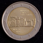 Moeda Estrangeira, MALTA, Valor 2 Euros, Ano 2018, Bimetálica, Brilho de Cunhagem - Flor de Cunho.