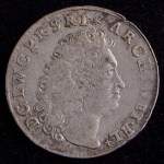 Moeda Estrangeira, ESTADO ALEMÃO / JULICH - BERG, Valor 1/6 Thaler, Ano 1715, Prata, MBC/Soberba.