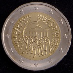 Moeda Estrangeira, ALEMANHA, Valor 2 Euros, Ano 2015, Bimetálica, Brilho de Cunhagem - Flor de Cunho.