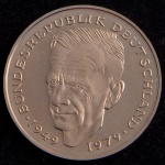 Moeda Estrangeira, ALEMANHA, Valor 2 Marcos, Ano 1979 J, Níquel, PROOF - Brilho de Cunhagem - Flor de Cunho.