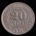 Moeda Brasileira, Valor 20 Reis, Ano 1921, Níquel, Soberba.