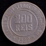 Moeda Brasileira, Valor 200 Reis, Data 1922, Níquel, Muito Bem Conservada.